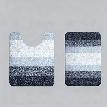Microfiber Bath Mat Set 2 pc Non-Slip Absorbent Quick Dry