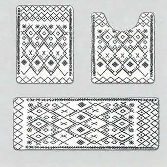 Non Slip Absorbent Bathroom Rug Set