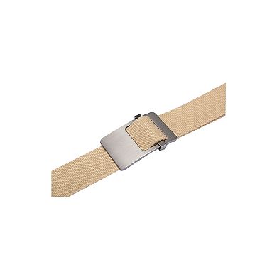 Unisex Canvas Web Belt with Metal Slide Buckle