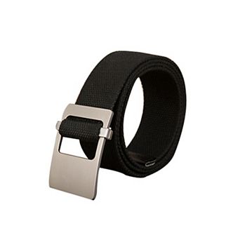Unisex Canvas Web Belt with Metal Slide Buckle