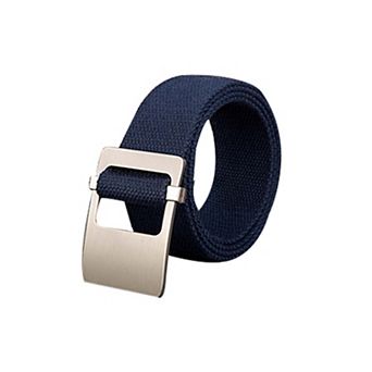 Unisex Canvas Web Belt with Metal Slide Buckle