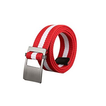 Unisex Canvas Web Belt with Metal Slide Buckle