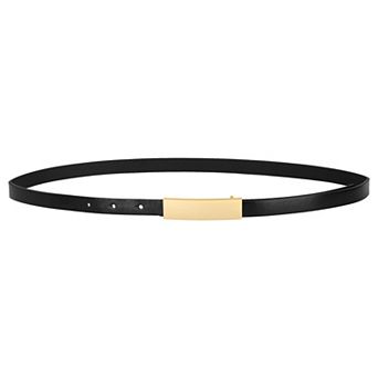Women Skinny Waist Belt Gold Buckle Adjustable Slim Cinch Waistband for Dress
