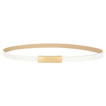 Women Skinny Waist Belt Gold Buckle Adjustable Slim Cinch Waistband for Dress