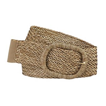 Women Wide Waist Belts Braided Woven Belts for Dress Chunky Buckle