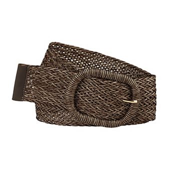 Women Wide Waist Belts Braided Woven Belts for Dress Chunky Buckle
