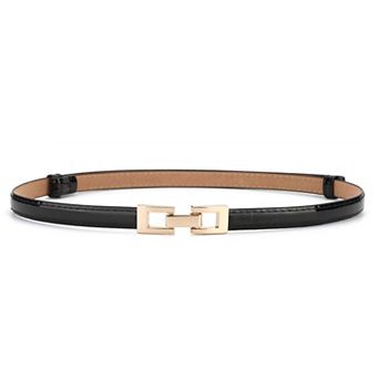 Metal Buckle Adjustable Thin High Waist Belt for Women