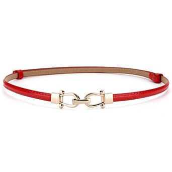 Metal Buckle Adjustable Thin High Waist Belt for Women