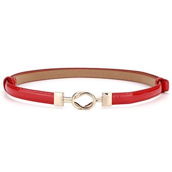 Metal Buckle Adjustable Thin High Waist Belt for Women