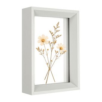 Floating Picture Frames, Wooden Double Acrylic Pressed Flower Photo Frames Wall Tabletop Display 1 pc