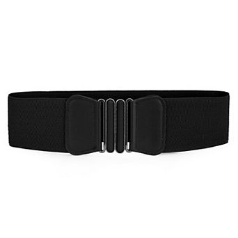 Women Bow Shaped Interlocking Buckle Elastic Belt Waistband