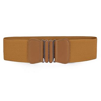 Women Bow Shaped Interlocking Buckle Elastic Belt Waistband