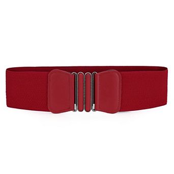 Women Bow Shaped Interlocking Buckle Elastic Belt Waistband