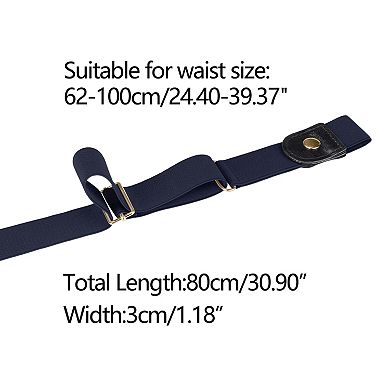 Invisible Elastic Belt for Women Snap Button Belts for Jeans Pants No Buckle