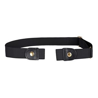 Invisible Elastic Belt for Women Snap Button Belts for Jeans Pants No Buckle