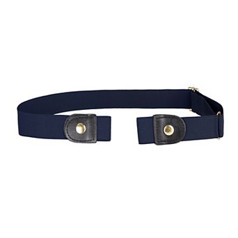 Invisible Elastic Belt for Women Snap Button Belts for Jeans Pants No Buckle