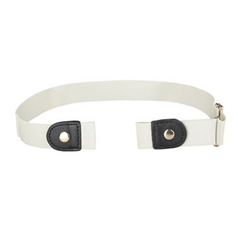 Invisible Elastic Belt for Women Snap Button Belts for Jeans Pants No Buckle