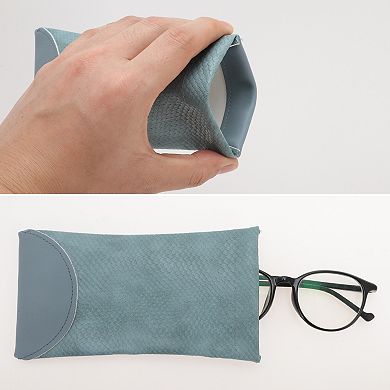Glasses Case, Soft Glasses Case with Glasses Cleaning Cloth Portable Sunglasses Case