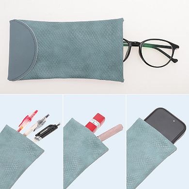 Glasses Case, Soft Glasses Case with Glasses Cleaning Cloth Portable Sunglasses Case