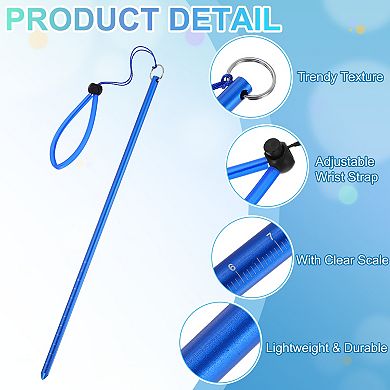 Diving Pointer Stick, Alloy Diving Stick Rod w Measurement, Adjustable Lanyard Dive Noise Maker Rod