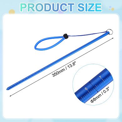 Diving Pointer Stick, Alloy Diving Stick Rod w Measurement, Adjustable Lanyard Dive Noise Maker Rod