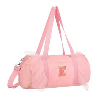 Dance Bag, Personalized Initial Letter Lace Yoga Bag with Adjustable Strap, Cute Travel Duffel Tote