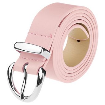 Women Faux Leather Belt Casual Waist Belts with Silver Buckle for Jeans Pants Dresses