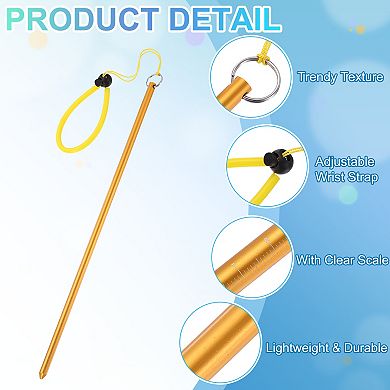 2Pcs Diving Pointer Stick, Alloy Diving Stick Rod w Measurement, Adjustable Lanyard Dive Noise Maker