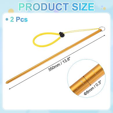 2Pcs Diving Pointer Stick, Alloy Diving Stick Rod w Measurement, Adjustable Lanyard Dive Noise Maker