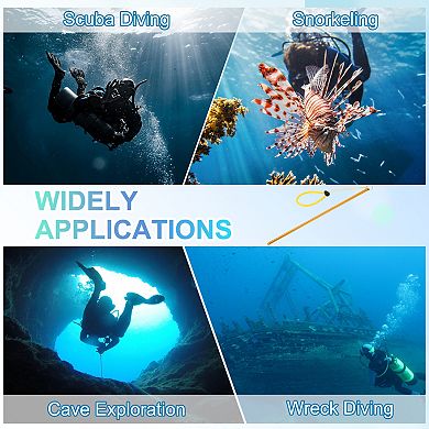 2Pcs Diving Pointer Stick, Alloy Diving Stick Rod w Measurement, Adjustable Lanyard Dive Noise Maker