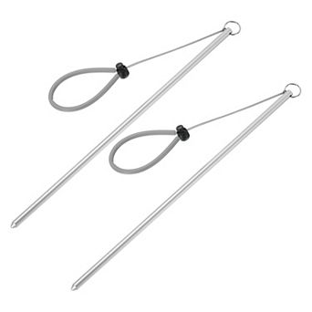 2 pc Diving Pointer Stick, Alloy Diving Stick Rod w Measurement, Adjustable Lanyard Dive Noise Maker