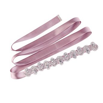 Womens Wedding Dress Sash Belt with Ribbon Rhinestone Multicolored Bridal Belt