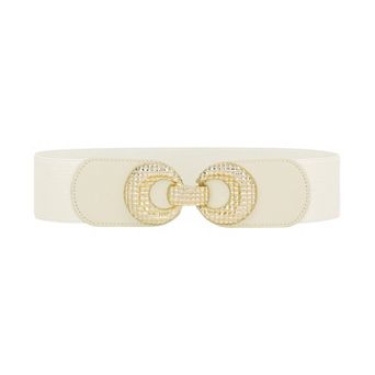 Women's Elastic Belt Alloy Double Ring Buckle Fashion Suitable for Skirt Dress