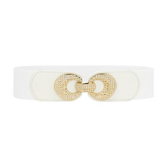 Women's Elastic Belt Alloy Double Ring Buckle Fashion Suitable for Skirt Dress