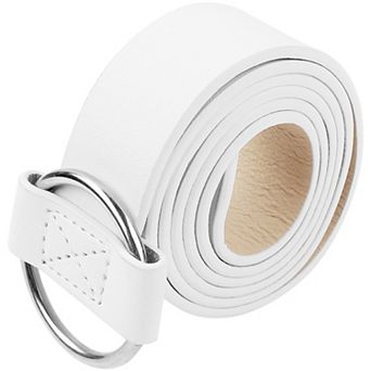 Women's Vintage Elegant Pinless Smooth Buckle Silver Circle Casual Belt for Jeans Dress