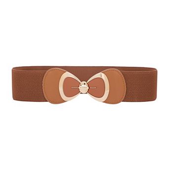 Women's Belt Bow Buckle Elastic Waist Seal Belts Fashion Versatile for Dresses Blouse