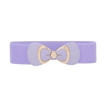 Women's Belt Bow Buckle Elastic Waist Seal Belts Fashion Versatile for Dresses Blouse