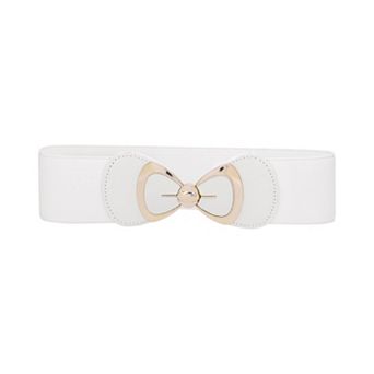 Women's Belt Bow Buckle Elastic Waist Seal Belts Fashion Versatile for Dresses Blouse