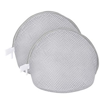 7.1"x6.3" 2 Pack Bra Laundry Bag, Mesh Zipper Lingerie Wash Bags for Washing Machine