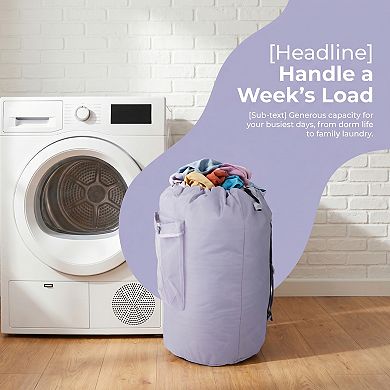 Ployester Laundry Backpack for Travel, Large Dirty Clothes Hamper Bag with Wet Pocket