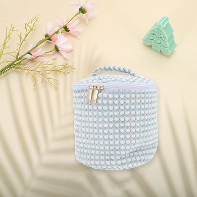 Plush 1Pc Organizational Cylinder Makeup Bag for Travel
