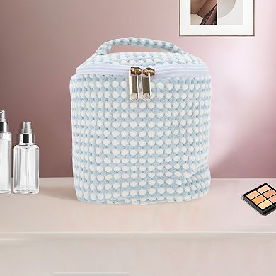Plush 1Pc Organizational Cylinder Makeup Bag for Travel