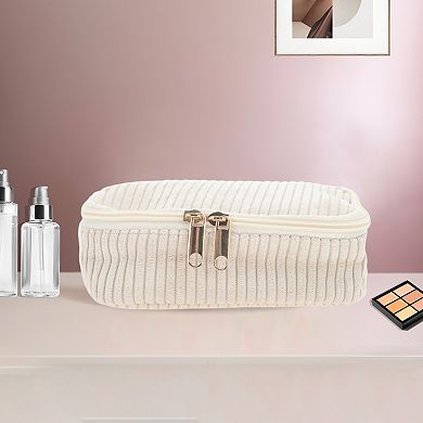 Corduroy 1Pc Multi-functional Square Makeup Bag for Travel
