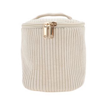 Corduroy 1 pc Organizational Cylinder Makeup Bag for Travel