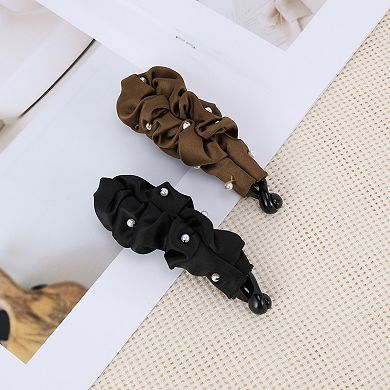 1Pc Faux Pearl Banana Clip
