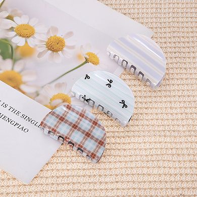 1Pc Fashion Plaid Claw Clip