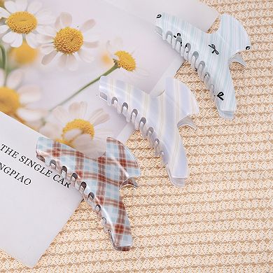 1Pc Stylish Plaid Claw Clip