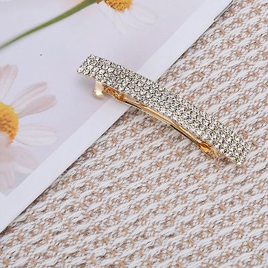 1Pc Grace Crystal Spring Clip Hairpin 4-Row Hair Barrettes