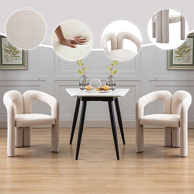 KWPZQEB 2PCS Velvet Upholstered Accent Chair with Curved Backrest & Unique Elephant-Shaped Legs
