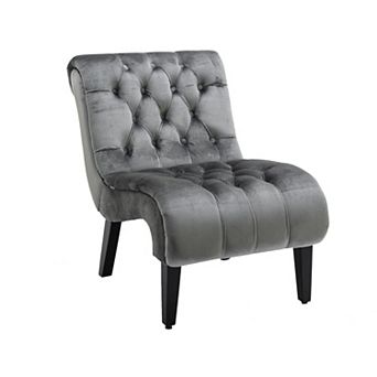 KWPZQEB Velvet Accent Chair, Leisure Armlesschair with Upholstered & Wooden Legs for Living Room